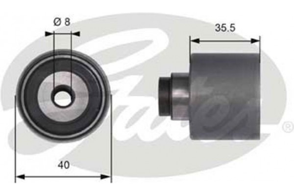 Gates Τροχαλία παρέκκλισης, οδοντ. Ιμάντας - T41229