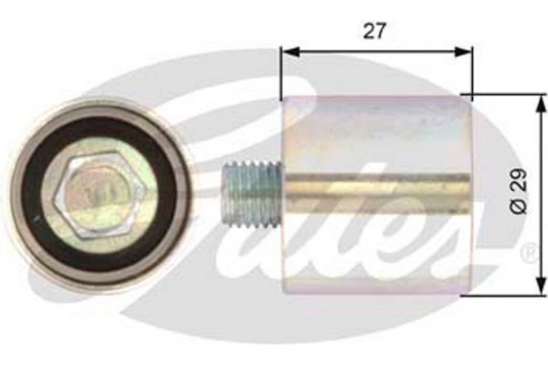 Gates Τροχαλία παρέκκλισης, οδοντ. Ιμάντας - T42019