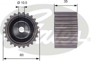 Gates Τροχαλία παρέκκλισης, οδοντ. Ιμάντας - T42024