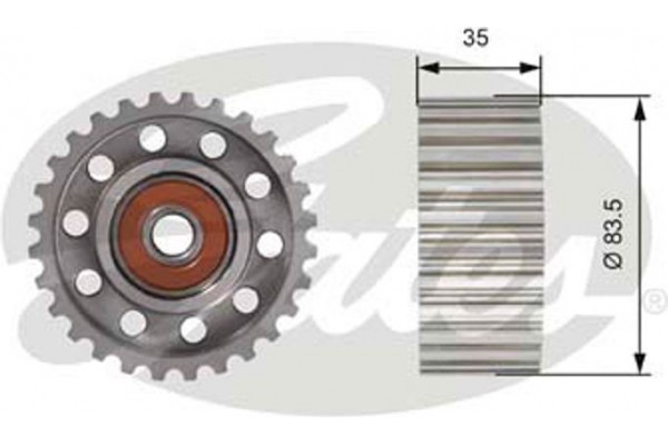 Gates Τροχαλία παρέκκλισης, οδοντ. Ιμάντας - T42100