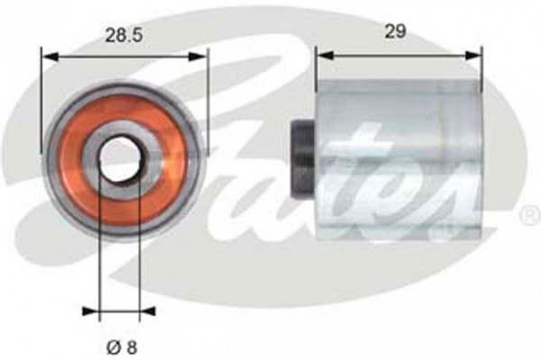 Gates Τροχαλία παρέκκλισης, οδοντ. Ιμάντας - T42148