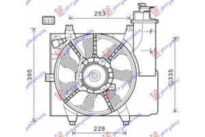 Βεντιλατερ Ψυγειου ΚΟΜΠ. Βενζ (ΜΕ Δοχειο Kia Picanto 08-11 - 010106450