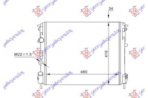 Ψυγειο ΒΕΝ-ΠΕΤ(48x41) Μ/ΒΒ-Χ.ΣΩΛ(ΣΥΡ.ΒΕΝ Renault Clio 98-01 - 010906310