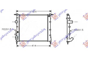 Ψυγειο Νερου Βενζινη -A/C (350x378) Με Βαλβιδα Και Βιδωτο Βεντιλατερ Renault Clio 98-01 - 010906340