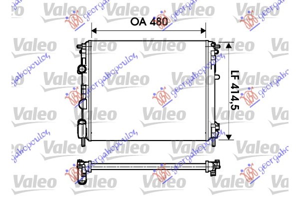 Ψυγειο Χ/ΒΒ-Χ/ΣΩΛ (ΣΥΡ-ΒΕΝ) (48X41) (VALEO) Dacia Sandero 08-12 - 015006350