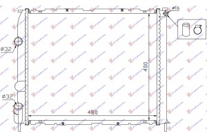Ψυγειο Νερου Βενζινη +AC (48x40x2,8) X/ΒΒ-Μ/ΣΩΛ (ΒΙΔ.ΒΕΝ) (M) Renault Clio 98-01 - 010906380