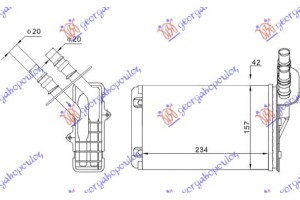 Ψυγειο Καλοριφερ (M) +/-ΑC(234x157) Renault Clio 98-01 - 010906500