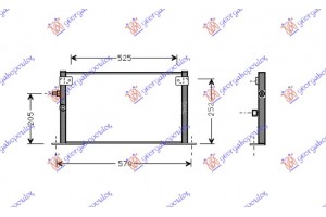 Ψυγειο A/C 2.0-2.4cc ΠΕΤΡ. (52x30)ΠΑΡ.ΟΔ Toyota HI-LUX (LN 145) 2WD 98-01 - 011006410