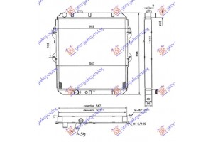 Ψυγειο 2.4cc T.DIESEL 4WD (55x52.5x3.7) (KOYO) Toyota HI-LUX (LN 150/170) 4WD 98-01 - 011106305