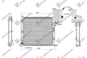 Ψυγειο Νερου 99-03 2.2 Cdi Πετρελαιο Μηχανικο - A/C (570x560) (VALEO) Mercedes Vito (W638) 96-04 - 011206315
