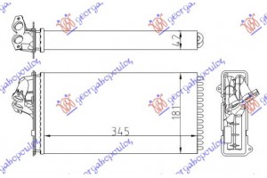 Ψυγειο Καλοριφερ (M) +/-ΑC (343x182) Tyποy Valeo Mercedes Vito (W638) 96-04 - 011206500