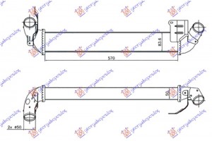 Ψυγειο Intercooler 1.5 Dci Πετρελαιο (570x84x50) Renault Clio 01-06/CAMPUS 04-/THALIA 01- - 011306200