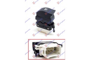 Διακοπτης ΠΑΡΑΘ. (ΕΜΠ/ΠΙΣΩ) (Μονός) (Άσπρη φίσα)(6pin) Δεξια Renault Clio 01-06/CAMPUS 04-/THALIA 01- - 011307171