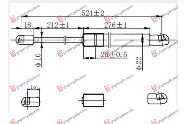 Αμορτισερ Μπαγκαζ S.W. (522L-540N) Honda Accord 08-15 - 011808305