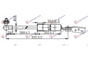 Αμορτισερ Μπαγκαζ (637L-315N) Δεξια Subaru Forester 98-02 - 012608301