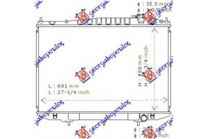 Ψυγειο Βενζινη +/- A/C (45x68,5)ΠΑΡ.Σ/Ο (KOYO) Nissan P/U (D22) 2WD-4WD 98-01 - 013106305
