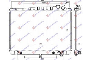 Ψυγειο ΒΕΝΖ. 2,4i-16V ΑΥΤ. (45x68,6x1,6) Nissan P/U (D22) 2WD-4WD 98-01 - 013106320