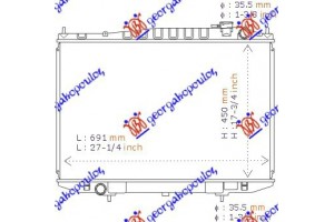 Ψυγειο ΠΕΤΡ. +/- A/C (71x45) ΠΑΡ/ΔΙΑΓ (KOYO) Nissan P/U (D22) 2WD-4WD 98-01 - 013106325