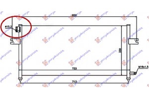 Ψυγειο A/C 2.4ΒΕΝΖ-2.5ΤD Παροχη 15.2mm (70x32x16) Nissan P/U (D22) Navara 2WD-4WD 01-10 - 023106400