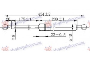 Αμορτισερ Μπαγκαζ S.W. (453L-600N) Toyota Avensis (T22) 97-03 - 013208315
