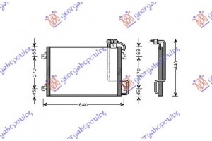 Ψυγειο A/C (54x38.5)(ΠΑΡΟΧ. ΑΝΩ) Renault Megane L/B 99-02 - 017306400