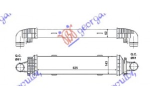 Ψυγειο INTER.2,1-3,0 Cdi (62,5x143x62) Mercedes C Class (W204) 07-11 - 014306230