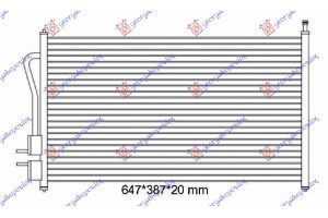Ψυγειο A/C Βενζ - Πετρ (62x36,5x1,6) Ford Focus 98-04 - 014706400