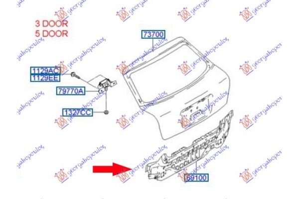 Ποδια Οπισθια (Γ) Hyundai Accent H/B 99-02 - 015602070