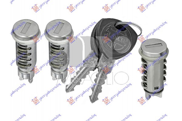 Αφαλοι Πορτων Σετ (3 ΤΜΧ) Με Κλειδι Lancia Y 96-03 - 016607240