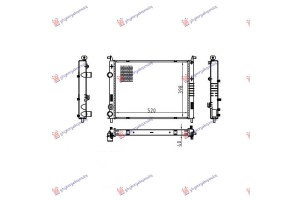 Ψυγειο Νερου 1.9 Πετρελαιο (520x378x42) 00- Fiat Strada 99-05 - 016806310