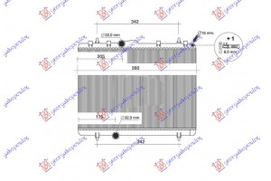 Ψυγειο Νερου 2.2 Βενζινη - 1.6 Hdi Πετρελαιο +/-A/C Μηχανικο (380x549) Peugeot 407 04-10 - 021206360