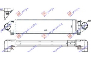 Ψυγειο Intercooler 2.5 T Βενζινη -10 (660x150x65) Volvo S80 06-13 - 060106230