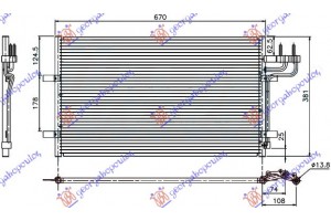 Ψυγειο A/C ΒΕΝΖ-ΠΕΤΡ (62,8x37,4x1,6) Ford Focus 04-08 - 024706400