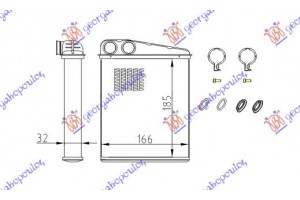 Ψυγειο Καλοριφερ (B) +/-ΑC (183x160) Mercedes A Class (W169) 04-12 - 021906500