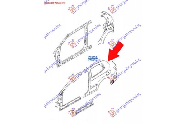 Φτερο Πισω 3Π (Γ) Αριστερα Hyundai Getz 02-05 - 022101692