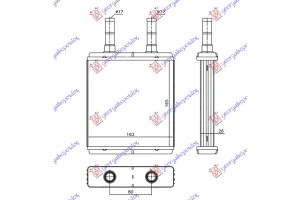 Ψυγειο Καλοριφερ (B) +/-ΑC (165x163) Hyundai Getz 02-05 - 022106500