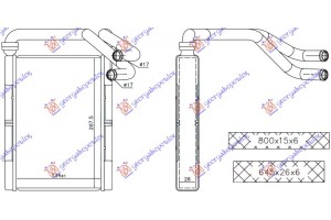 Ψυγειο ΚΑΛΟΡΙΦΕΡ(134x208x26) (BR) Toyota Yaris 99-05 - 022506500