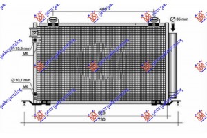Ψυγειο A/C 2.0-2.4 Benzinh (645x360x16) Toyota Avensis (T25) 03-08 - 023206430