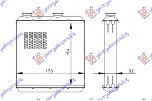 Ψυγειο Καλοριφερ (B) +/-ΑC (164x178) Opel Meriva 03-10 - 023706500