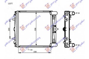 Ψυγειο 2.5-2.7-S 3.2 +/- A/C (33.6x35.8x3.4) Αριστερα Porsche Boxster (986) 96-04 - 024206302