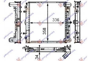 Ψυγειο 2.5-2.7-S 3.2 +/- A/C (33.6x35.8x3.4) (MAHLE BEHR) Αριστερα Porsche Boxster (986) 96-04 - 024206307