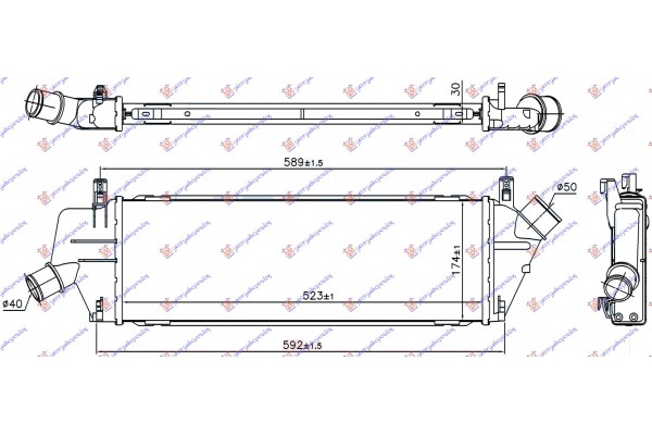 Ψυγειο Intercooler 1.5 Dci 05- (523x174x30) Nissan Micra (K12) 02-10 - 024406210