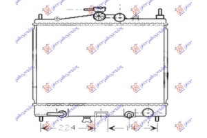 Ψυγειο Νερου 1.2-1.4 16V Βενζινη Αυτοματο +/- A/C (380x448) Ιαπωνικο Nissan Micra (K12) 02-10 - 024406350