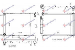 Ψυγειο Νερου Με Ενσωματωμενο A/C 1.5 Πετρελαιο (510x388x16) Nissan Micra (K12) 02-10 - 024406380