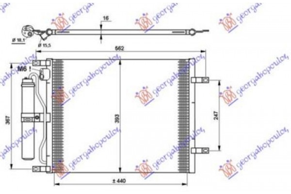 Ψυγειο A/C 1.5 Dci (490x376x16) (KOYO) Nissan Note 06-13 - 036406415
