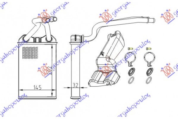 Ψυγειο Καλοριφερ (B) +/-ΑC (205x145) (MAZI Me Τις ΣΩΛΗΝΕΣ)CHRYSLER Pt Cruiser 01-10 - 024506500