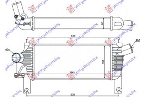 Ψυγειο Intercooler 2,5 Dci (44,3x19x64) Nissan P/U (D40) Navara 2WD-4WD 05-10 - 024906200