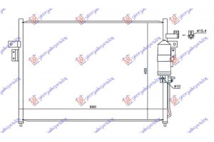 Ψυγειο A/C 3.0 Dci Πετρελαιο (690x470x16)NISSAN P/U (D40) Navara 2WD-4WD 05-10 - 024906410