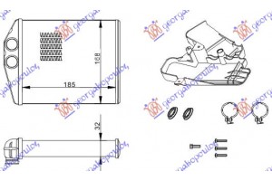 Ψυγειο Καλοριφερ (B) +/-ΑC (185x168) (MAZI Me To KIT) Saab 9.3 07-12 - 701206500
