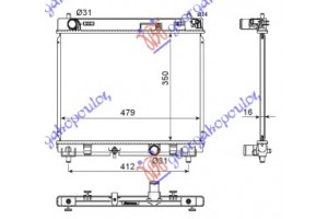 Ψυγειο ΠΕΤΡΕΛ.1.4 D-4D (66KW)(350x480x16) (KOYO) Toyota Yaris 05-11 - 025206315